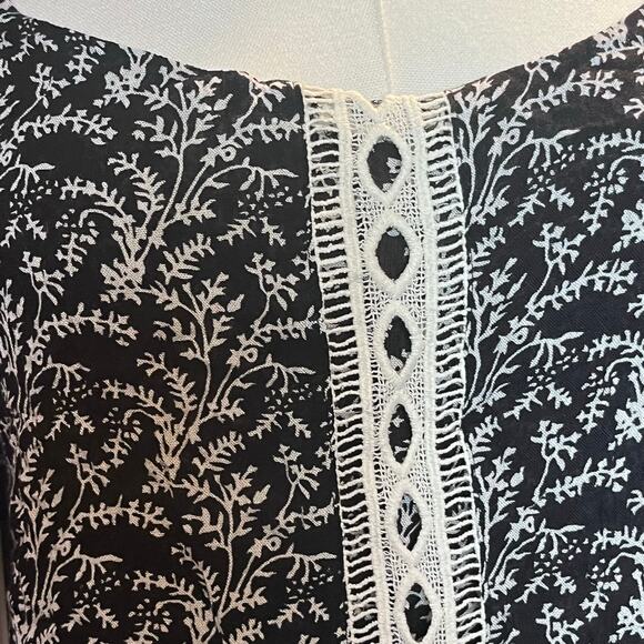 Raga x Anthropologie Black White Boho Beach Vacation Romper Size Large Summer - Picture 5 of 8